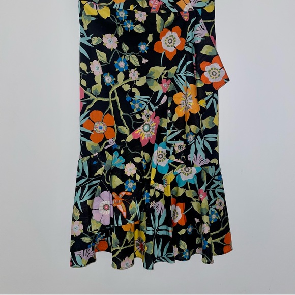 NWT J.Crew Ruffle Dress in Liberty Pavilion Black Floral Dress 00 - Picture 5 of 10